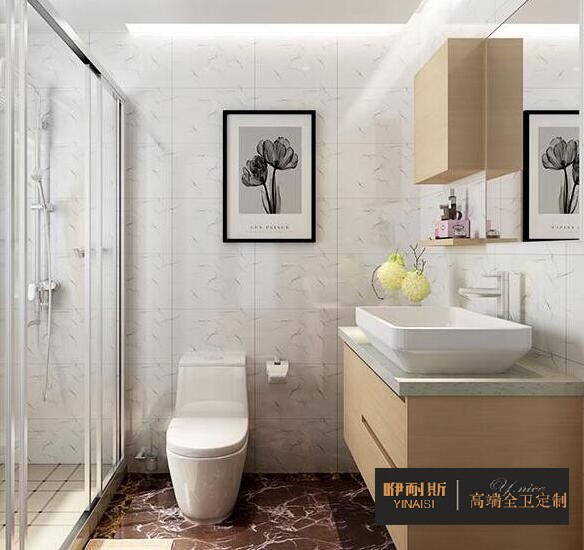 小巧的吊柜，滿足衛(wèi)生間日常收納;設(shè)置隔板，方便洗漱用品擺放。